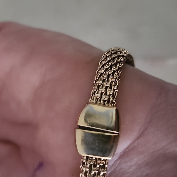 Monet Gold Toned  Woven Magnetic Close Bracelet - Picture 9 of 10